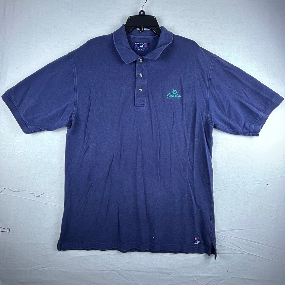Port Authority On Tour Mens Navy Blue Coinstar Embroidered Polo Shirt XL K420P